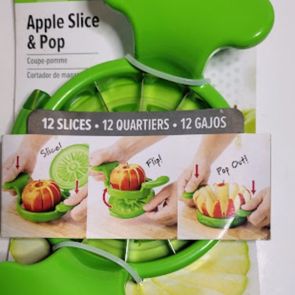 PREP SOLUTIONS STAINLESS STEEL 12 SLICE APPLE SLICE AND POP KITCHEN TOOL NEW - Picture 3 of 3